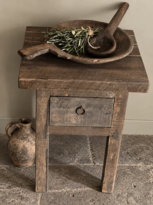 Driftwood Side Table with 1 drawer - Trapa Living