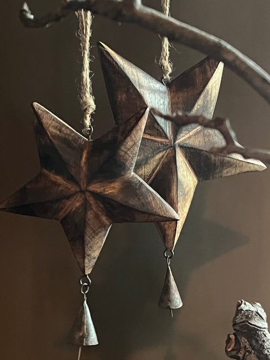 Star pendant with bell, available in M and L