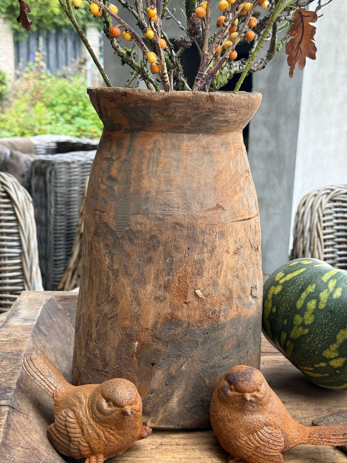 Oude houten Naga pot XXL- (LH2C)