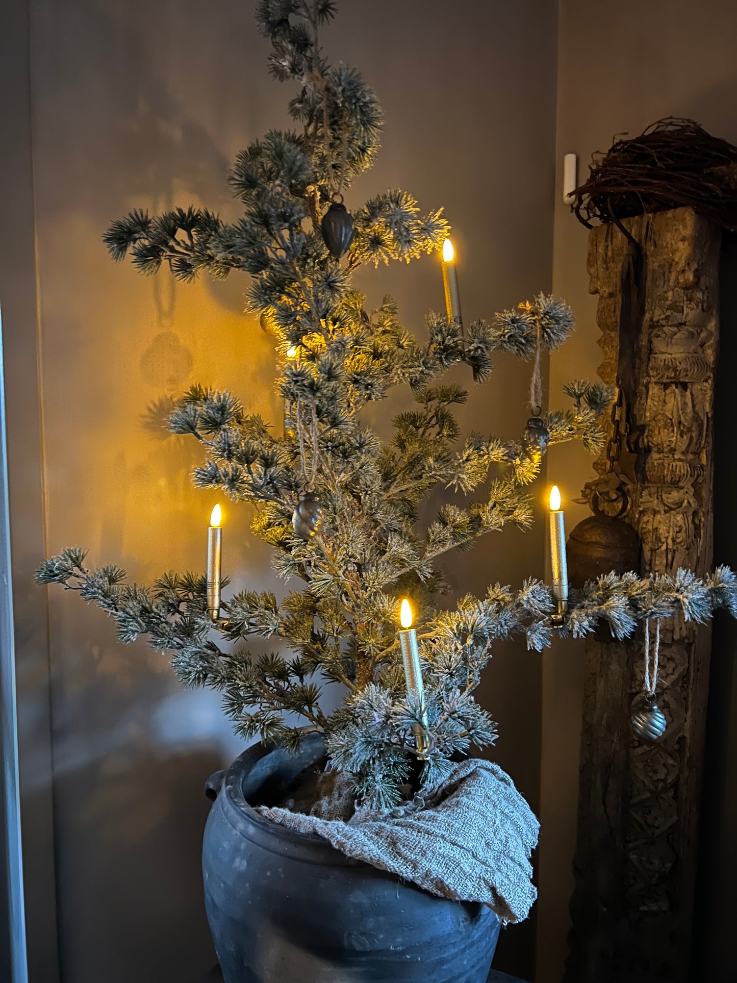 LED Christmas tree candles Gold, 10 pieces with remote control