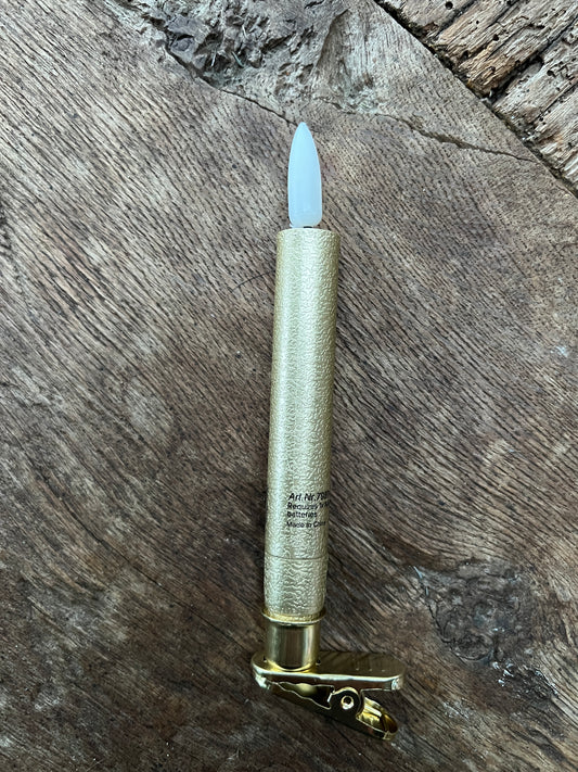 LED Christmas tree candles Gold, 10 pieces with remote control