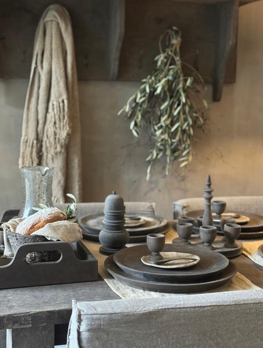 Eierhouder met 6 eierdopjes – AURA PEEPERKORN