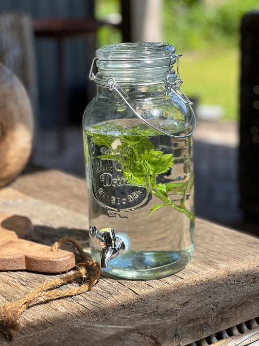 Juice dispenser with flip top