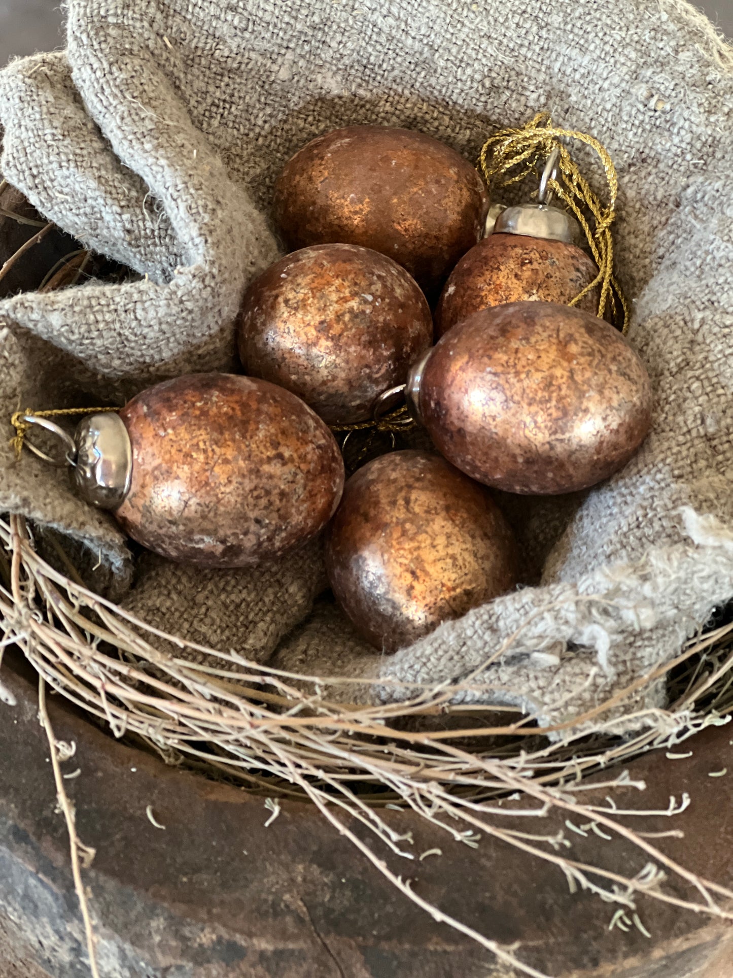 Bunch of copper eggs