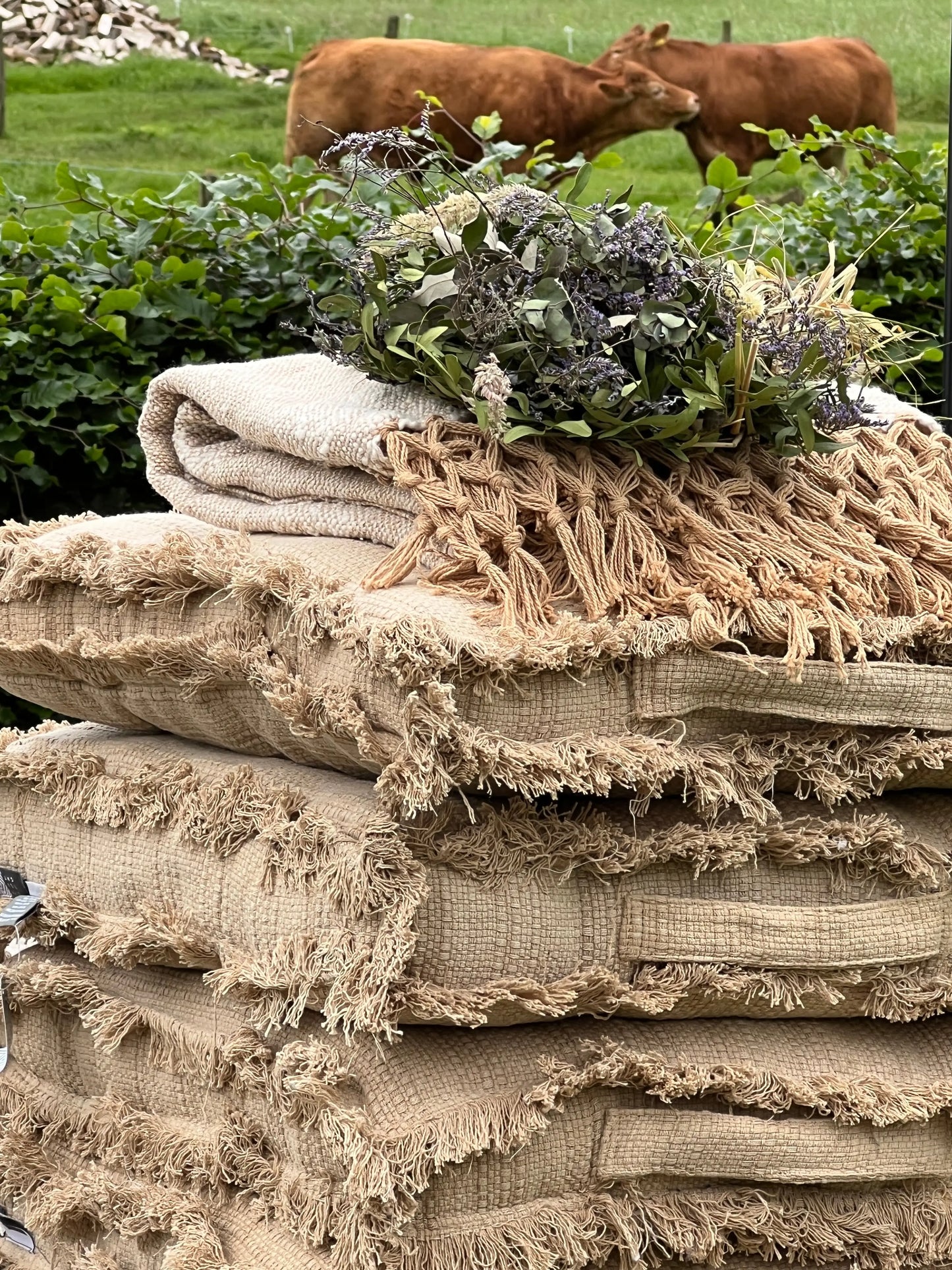Mattress cushion natural/beige