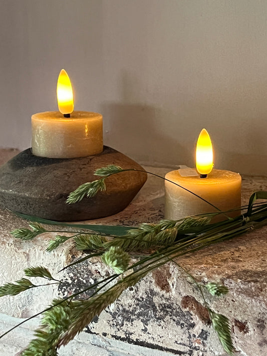 Tealight LED Taupe 2 cm, Countryfield, Set of 2 pieces