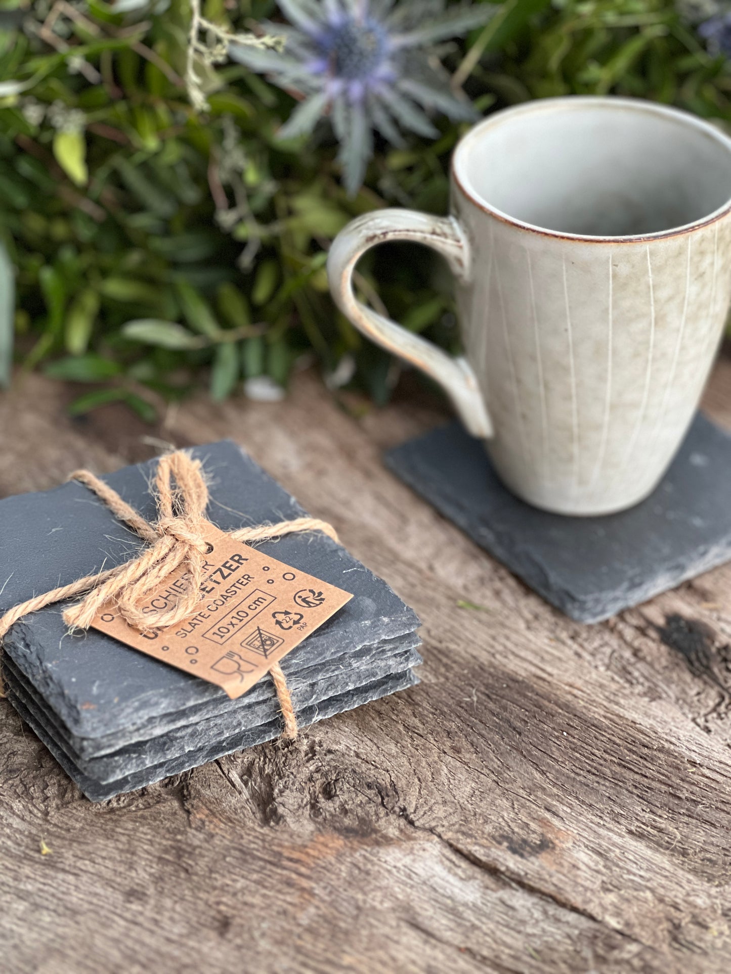 Slate coasters, set of 4 pieces