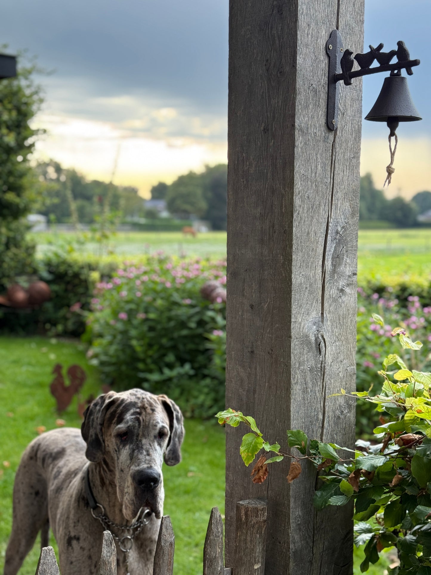 Wrought Iron Bell with Birds – Garden & Gate Decoration