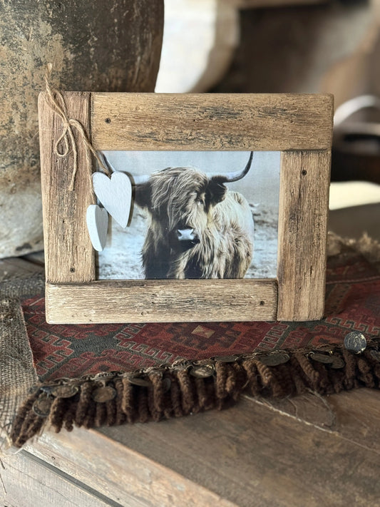 Driftwood Photo Frame with Hearts