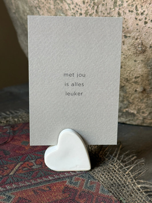 Card with Heart Holder – “Everything is more beautiful with you” – Ceramic