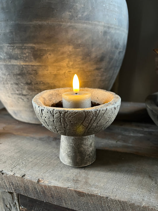 Tealight 2 cm LED Grey Countryfield. Set of 2.