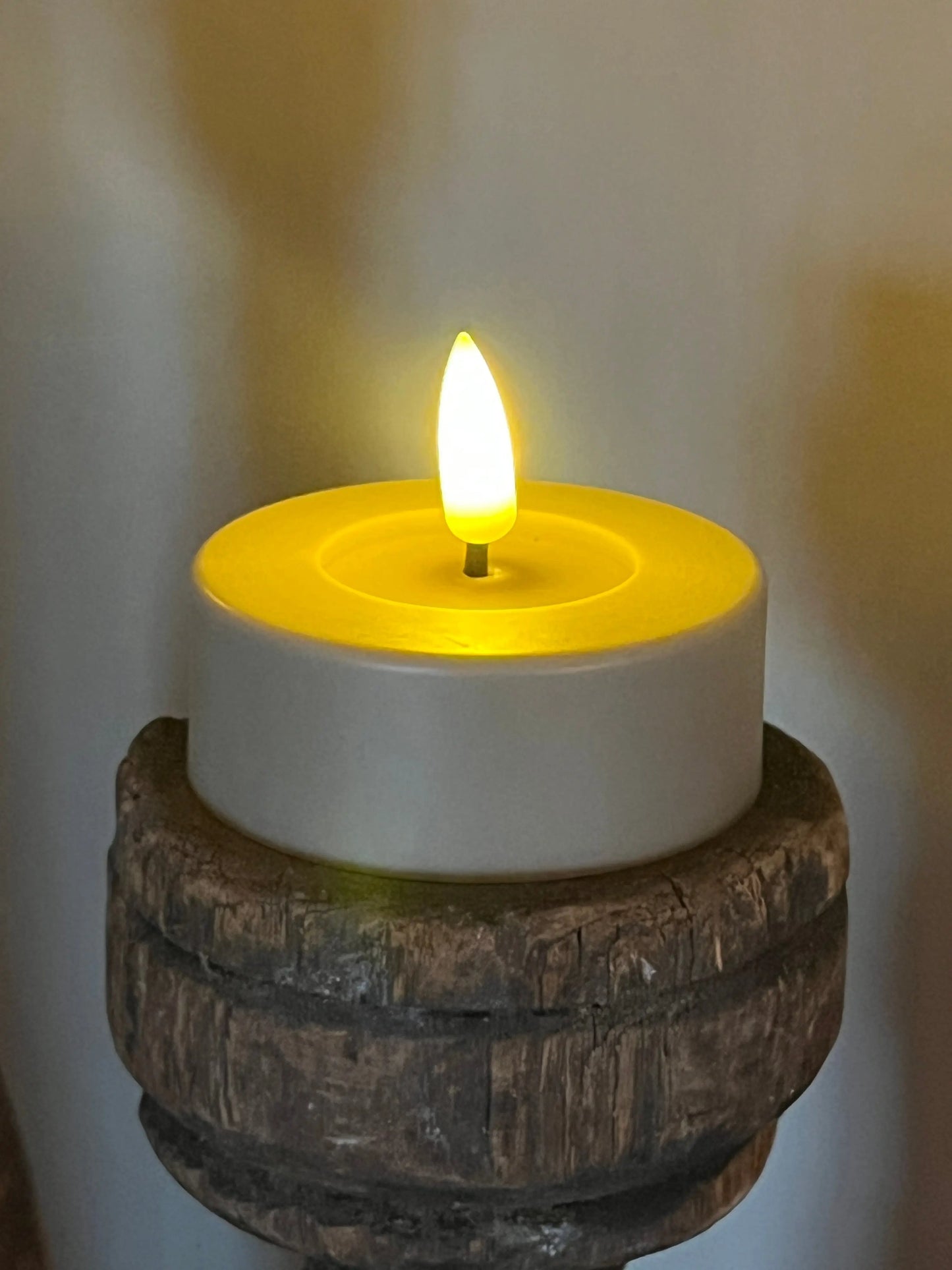 Tealight Maxi LED Taupe, Countryfield set of 2 pieces