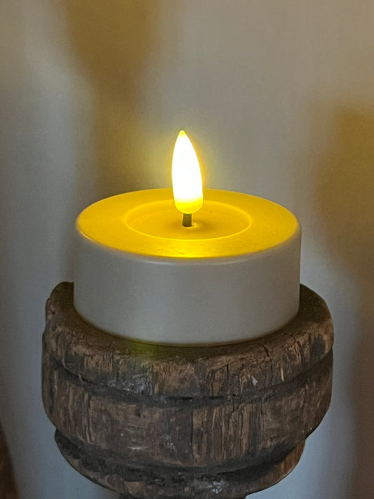 Tealight Maxi LED Taupe, Countryfield set of 2 pieces