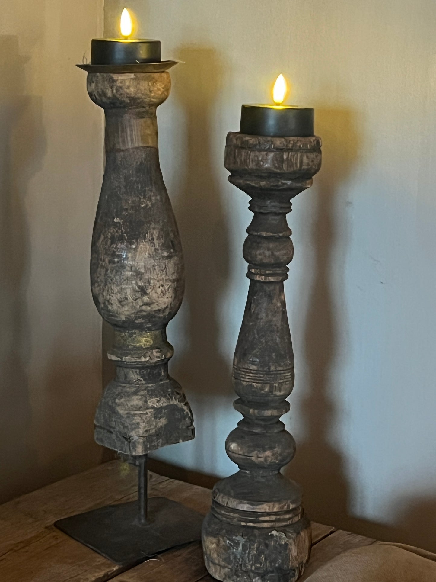 Tealight Maxi LED Black, Countryfield set of 2 pieces