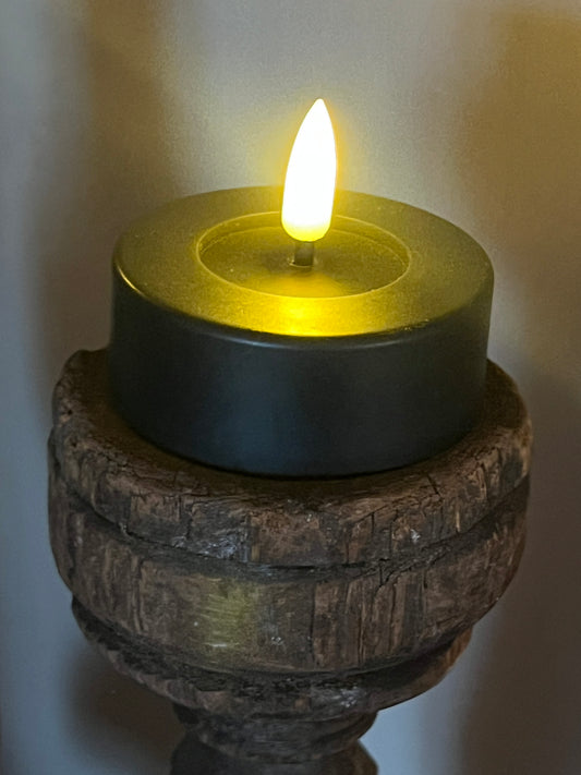 Tealight Maxi LED Black, Countryfield set of 2 pieces