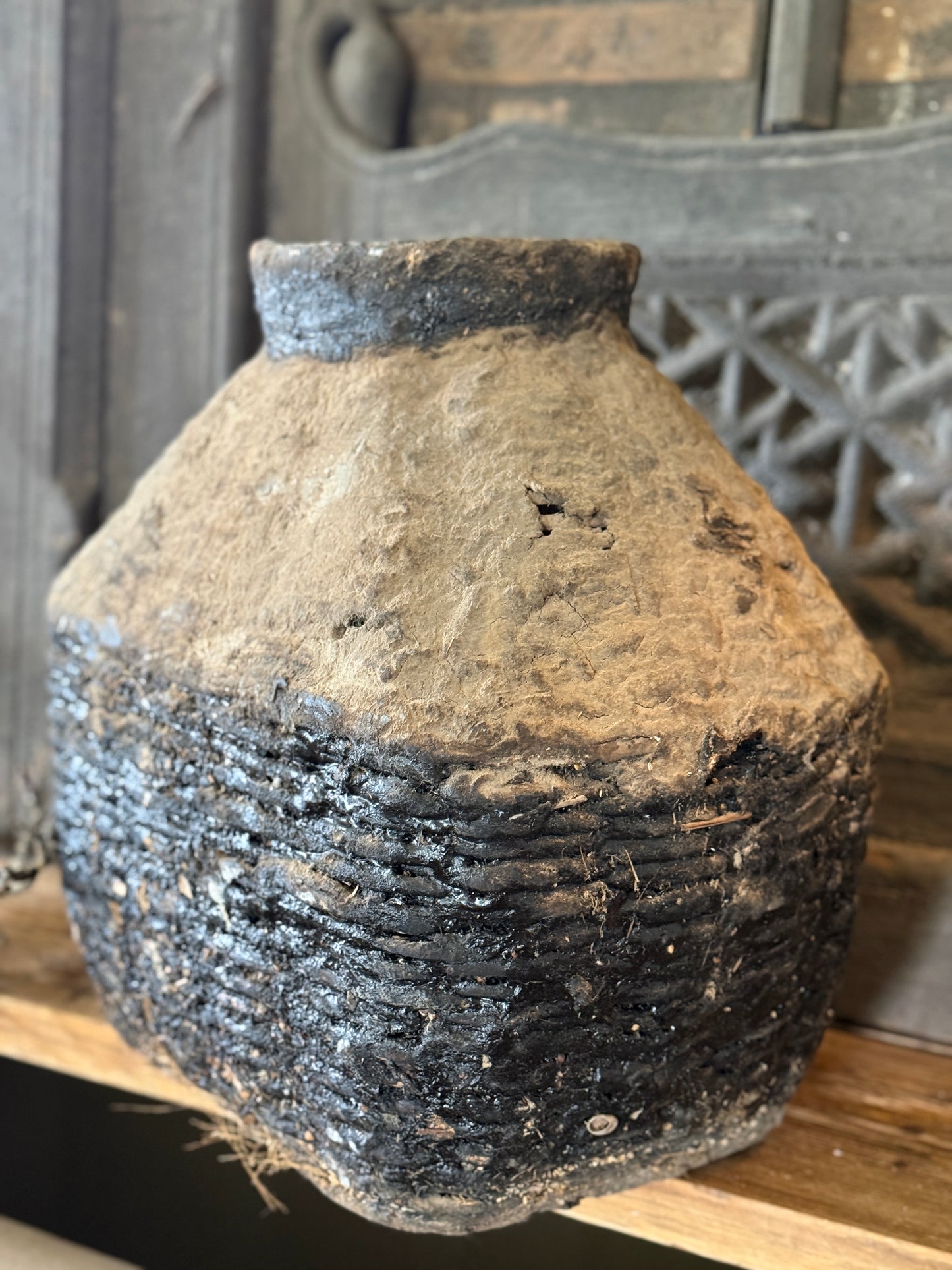 Unique Old Clay Basket (15)