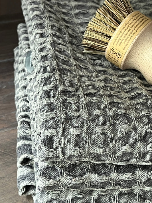 Kitchen towel waffle, light grey