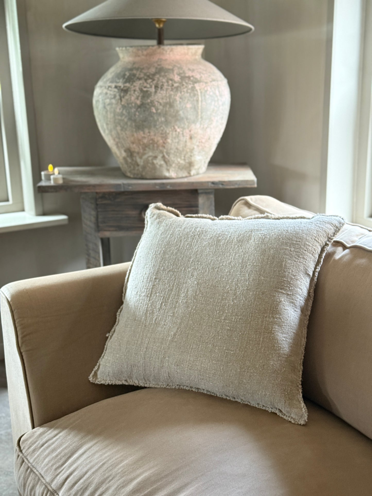 Shabby Kussen – Effen 60x60 cm.