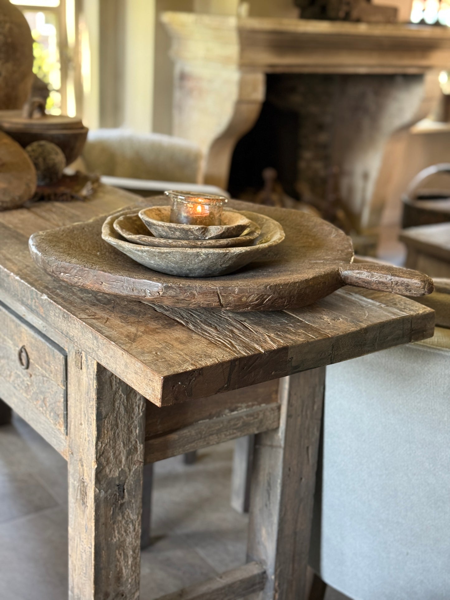 Old marble bowls from India – unique and atmospheric (3 sizes)