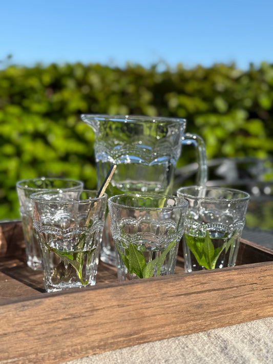 Glazen karaf met 4 glazen