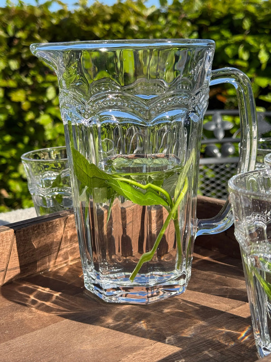 Glaskaraffe mit 4 Gläsern