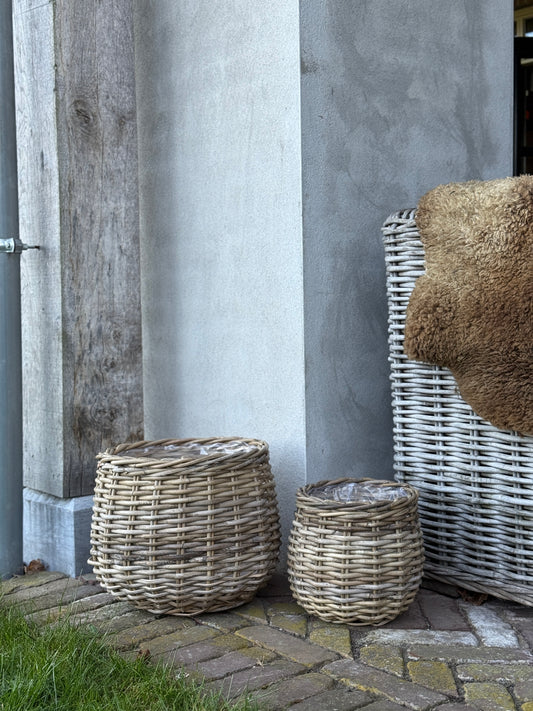 Rotan manden – set van 2 stuks