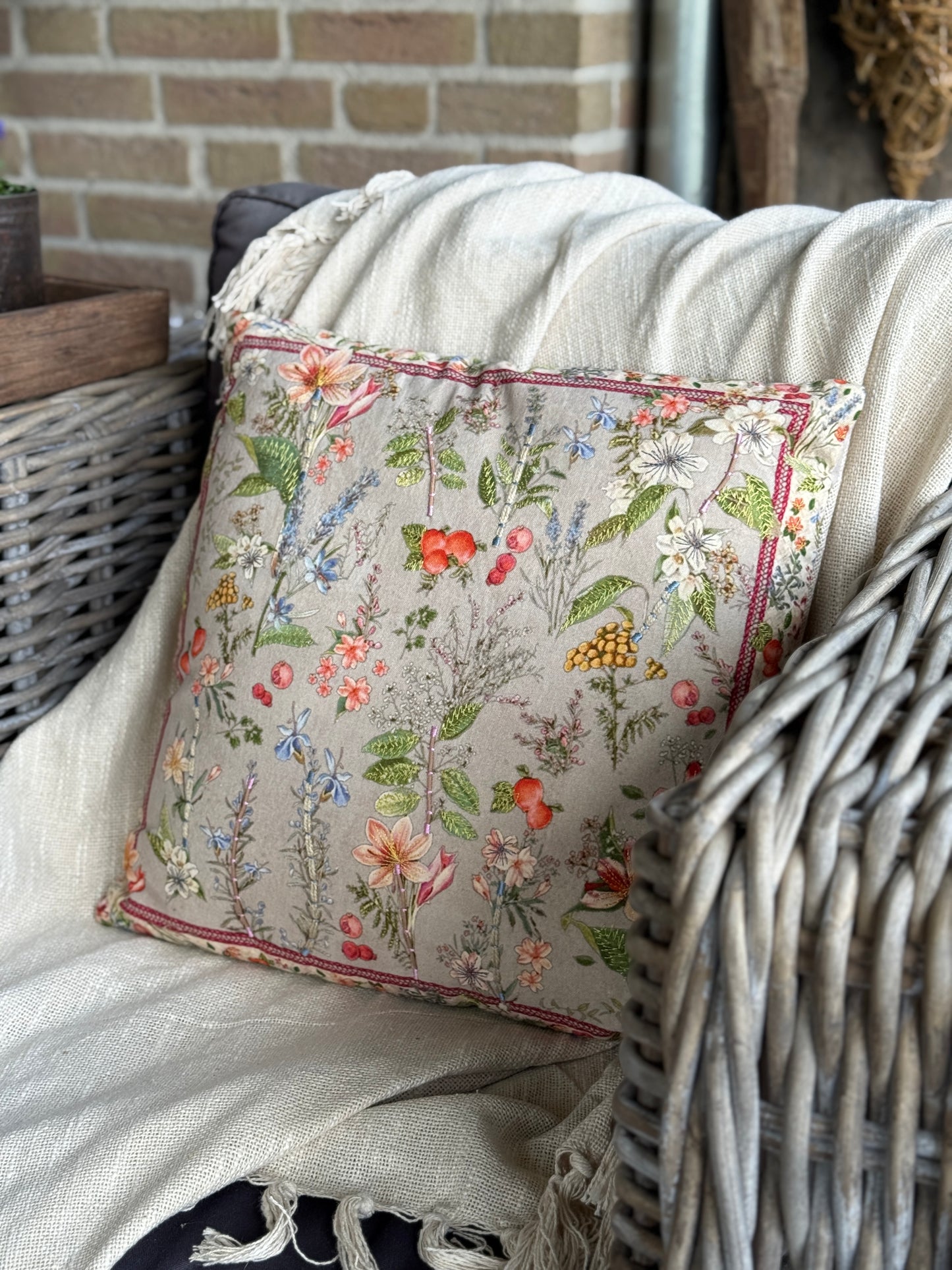 Kussen met bloemenprint-Veldboeket
