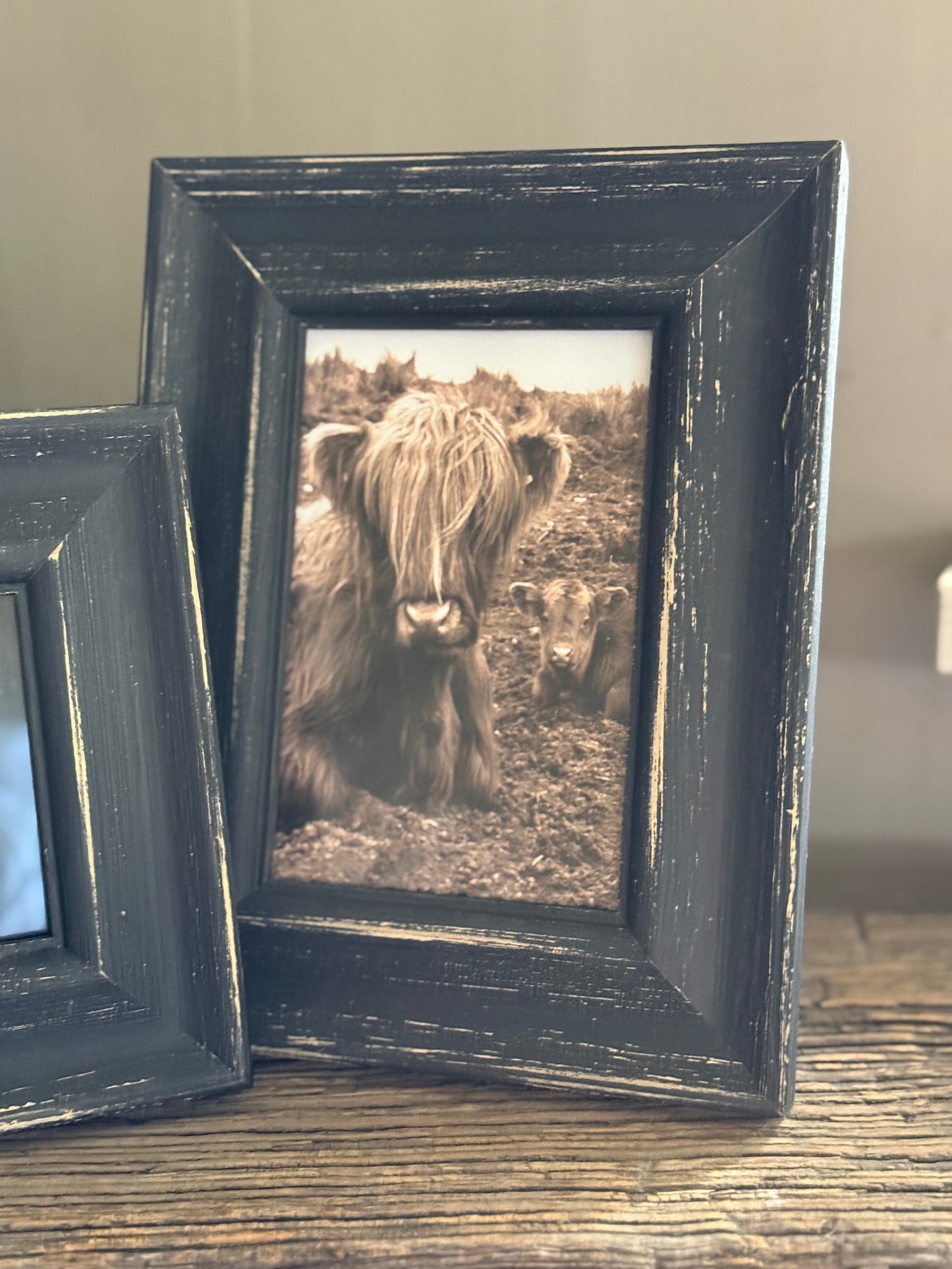 Fotolijsten zwart doorgeschuurd