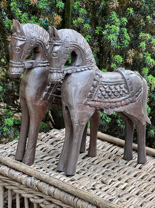 Wooden horse carved