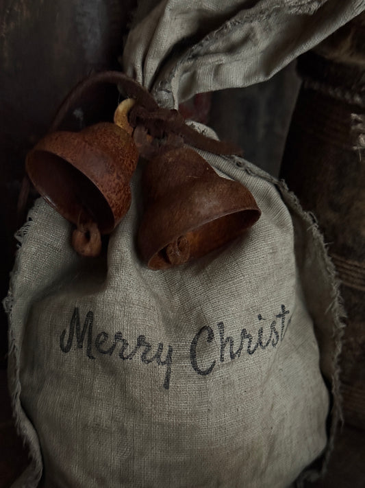 Decorative Christmas bag with 2 bells