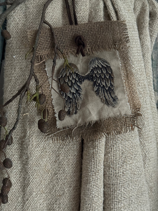 Chalk cloth with angel wings
