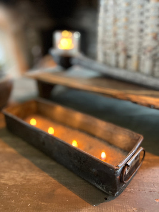 Old metal container, oblong