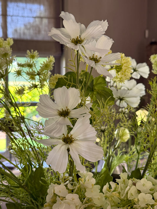 Kunstbloem Cosmos Spray White – 75 cm