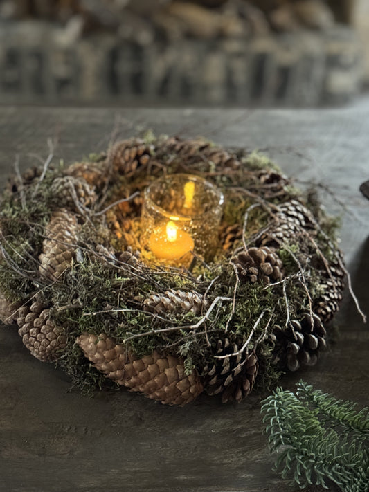 Wreath pine cone moss 30cm