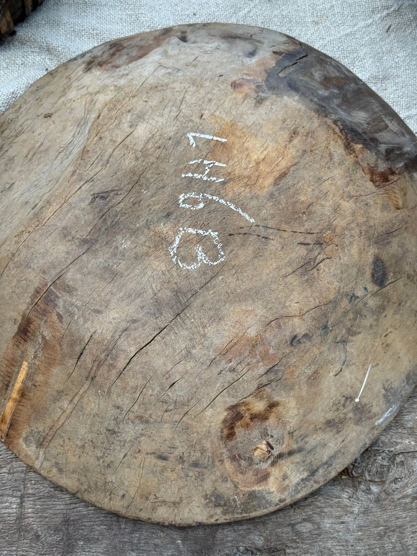 Alte Holzschale aus Indien – Trapa Living-(LH6B)