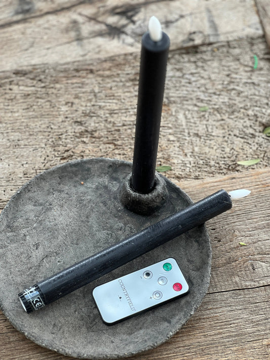 Dinerkaars LED 24 cm Zwart Countryfield. Set 2 stuks incl. afstandsbediening