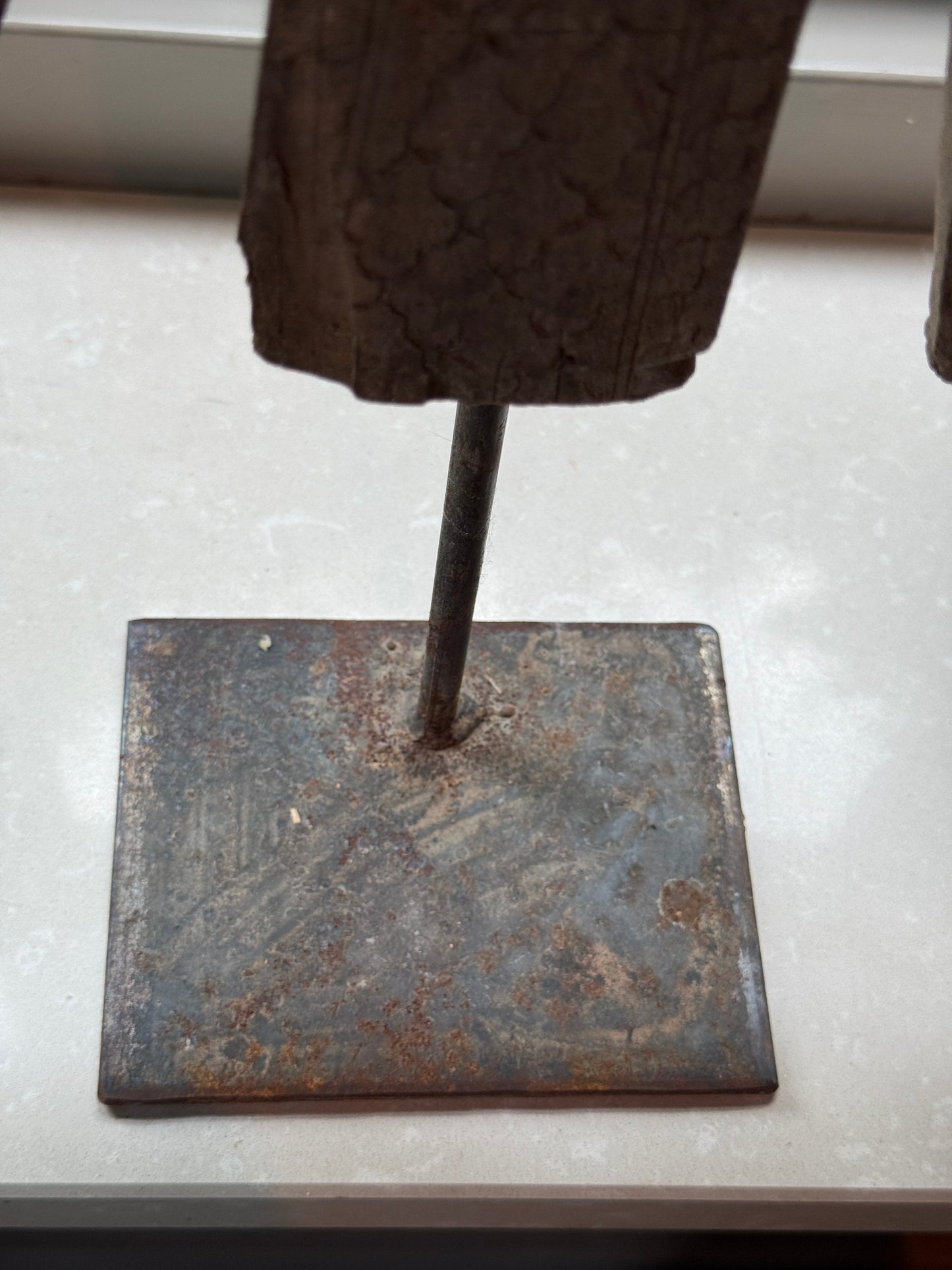 Houten wiel op metalen voet - Trapa Living