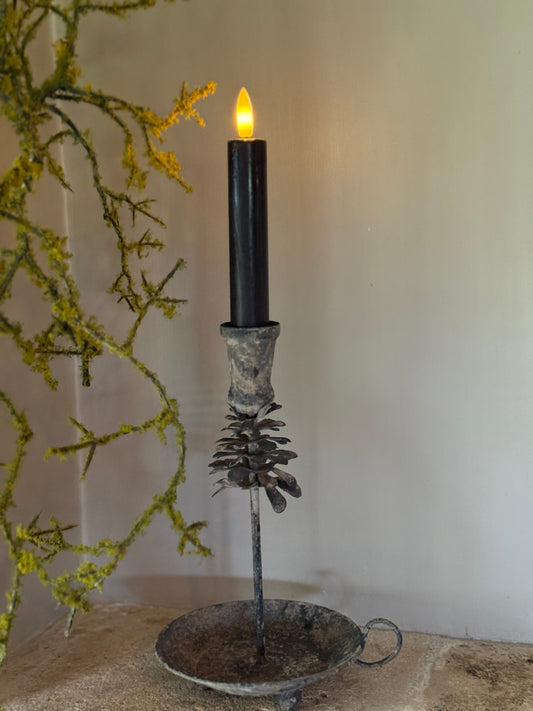Candlestick with Ear – Sconce Style with Pine Cone