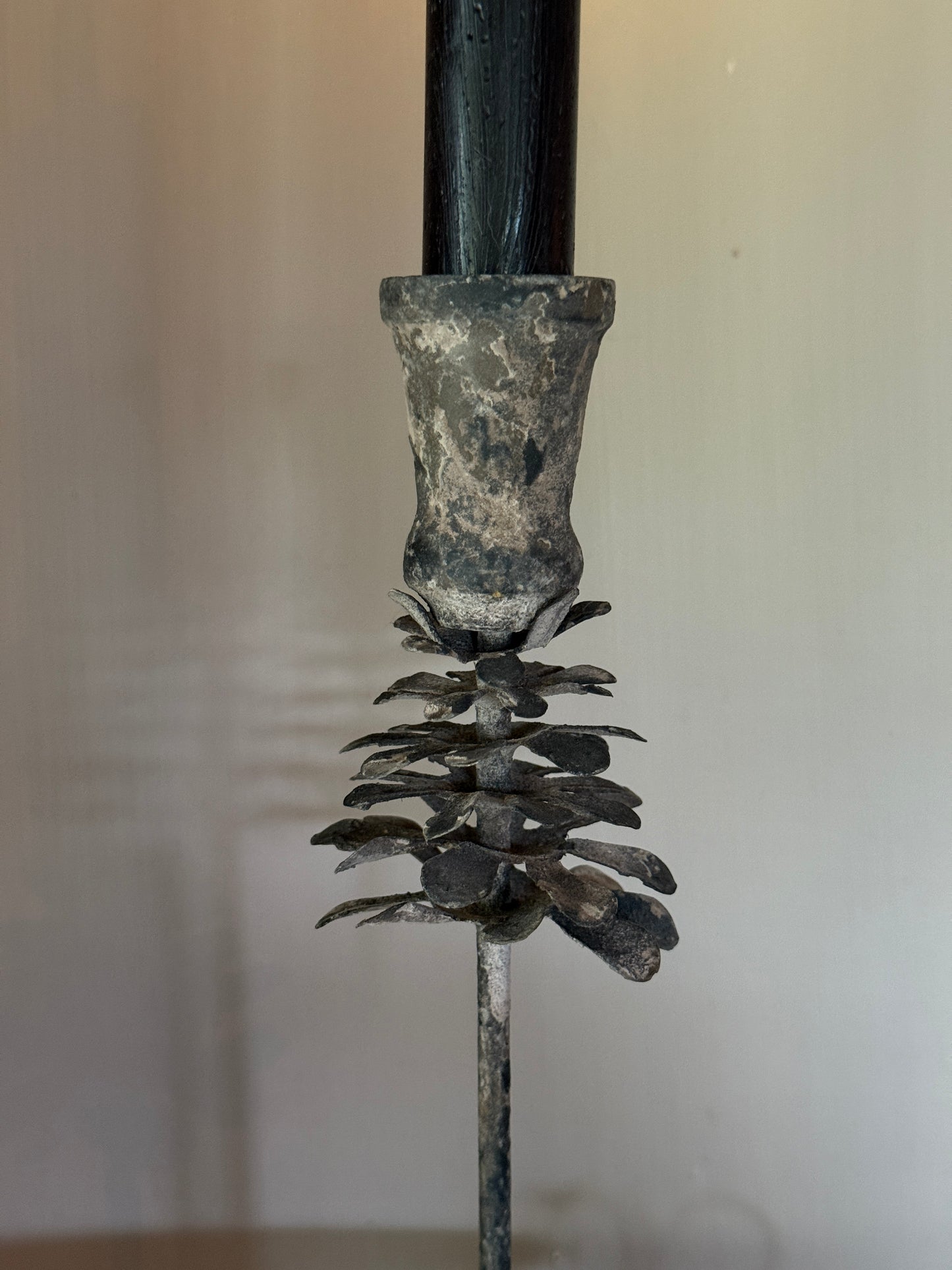 Candlestick with Ear – Sconce Style with Pine Cone