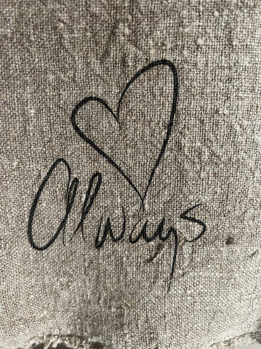 Shabby Cloth "Always" with Heart - Atmospheric Gift & Decoration ❤️✨