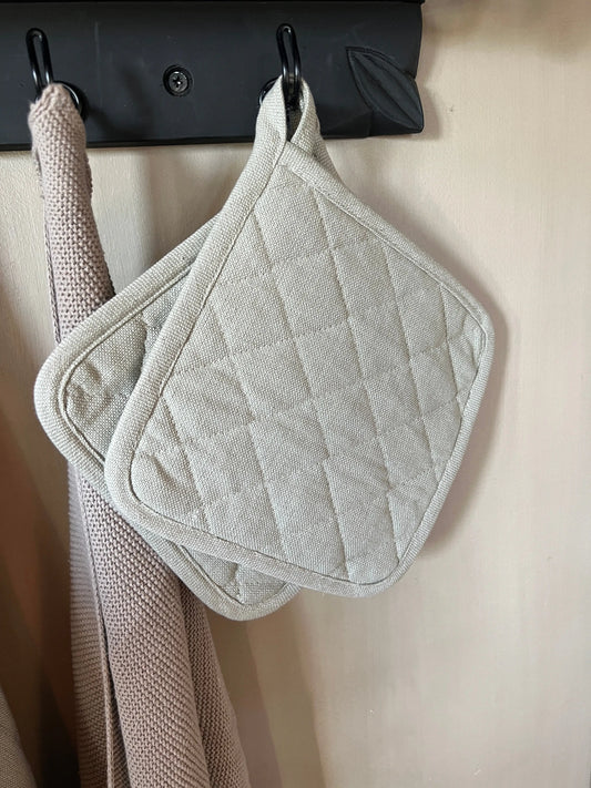 Topflappen, linen&more, beige, 2er-Set