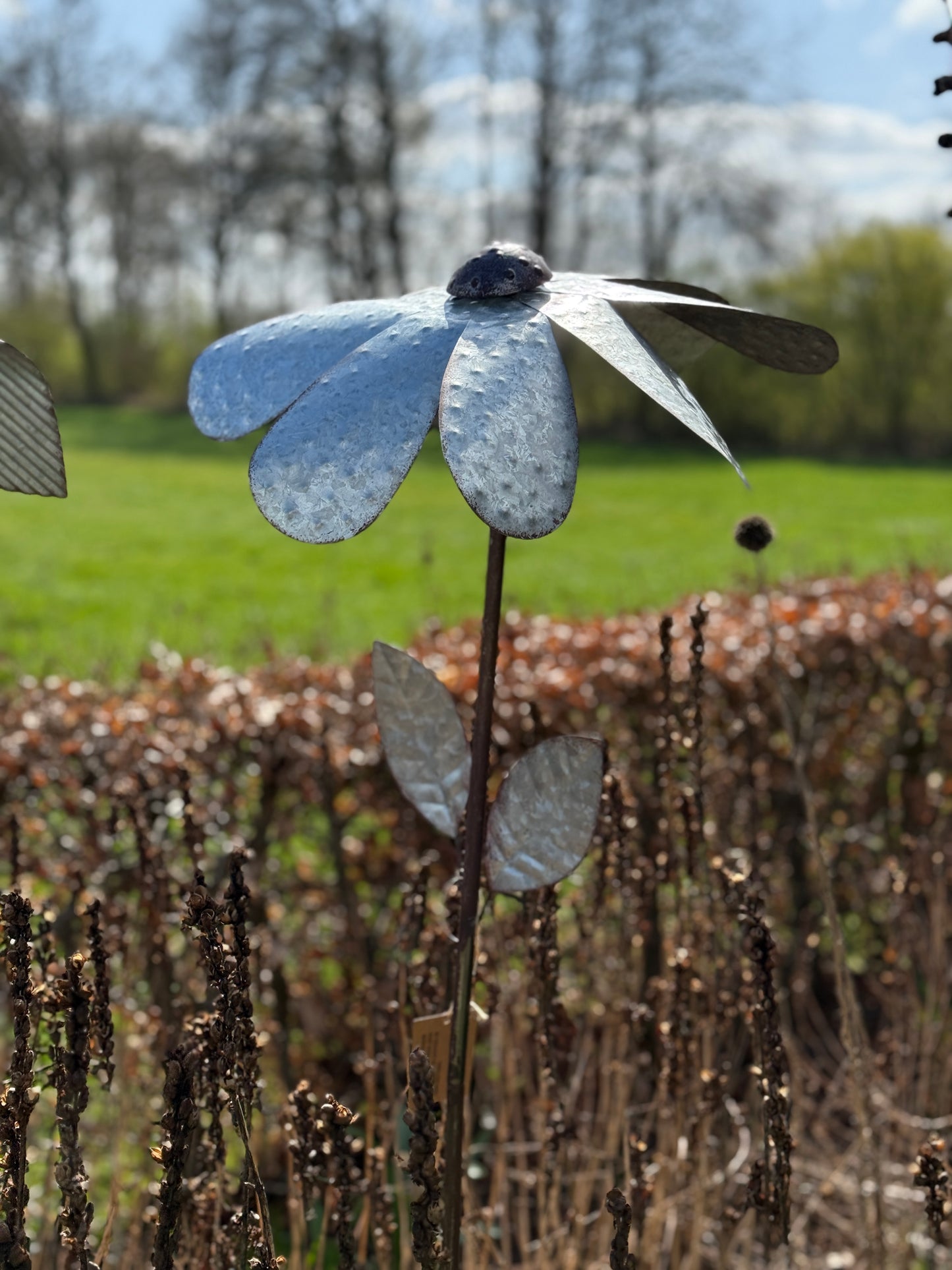 Large Silver Metal Flower