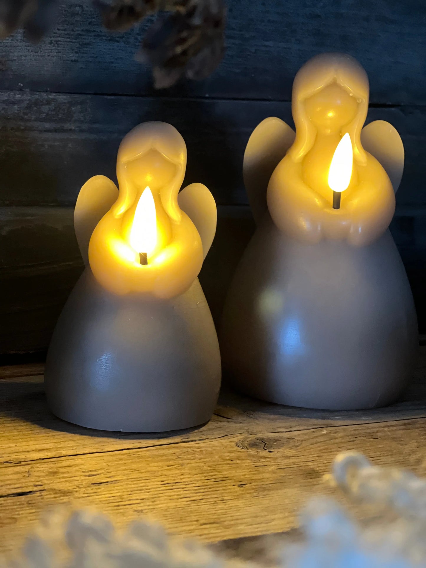 Engelskerze LED, Taupe, erhältlich in M und L