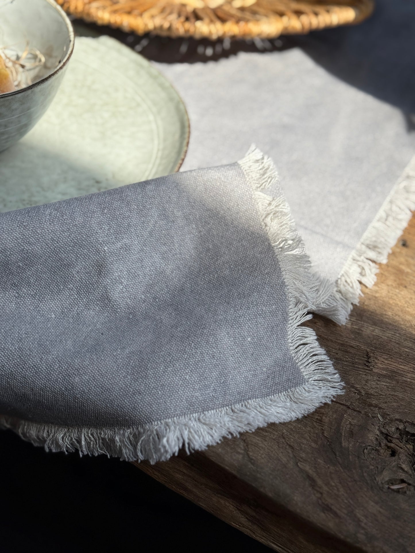 Table runner – Grey-blue or Beige – 145x45 cm