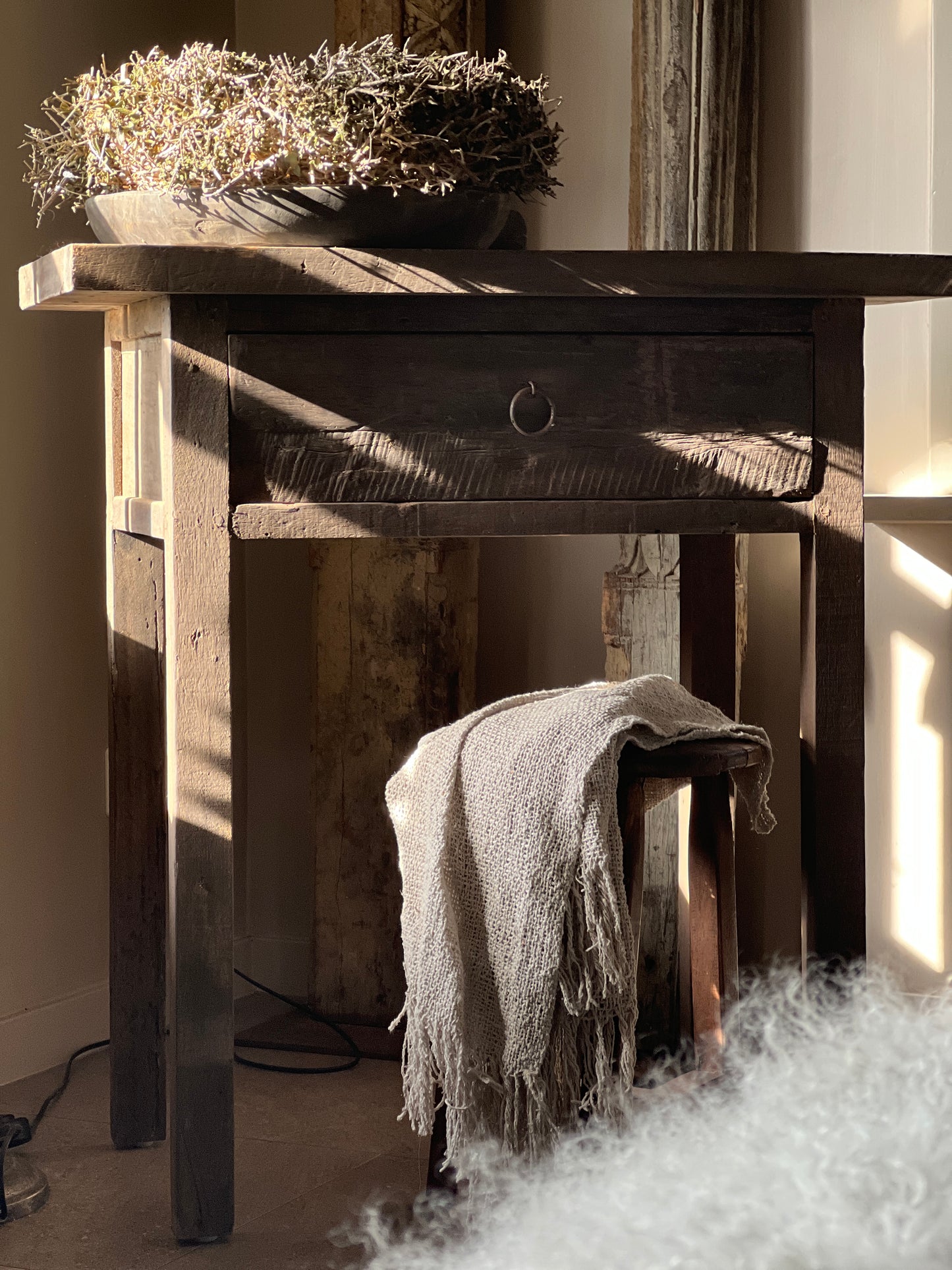 Side table Driftwood with 1 drawer 70x40x85 cm