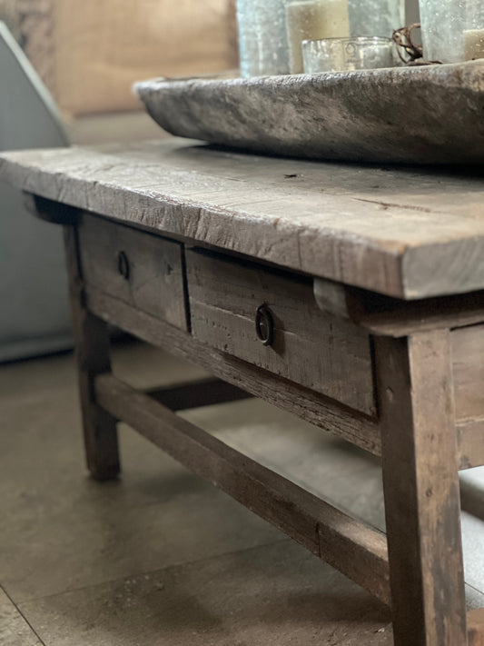 Driftwood coffee table 2 drawers 120x70x45 cm