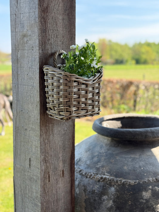 Rattan hanging basket