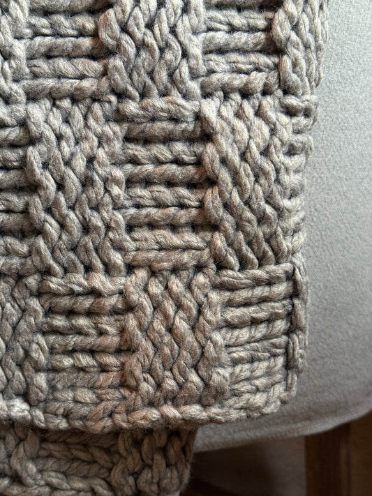 Chunky knit blanket – 152x127 cm, soft gray