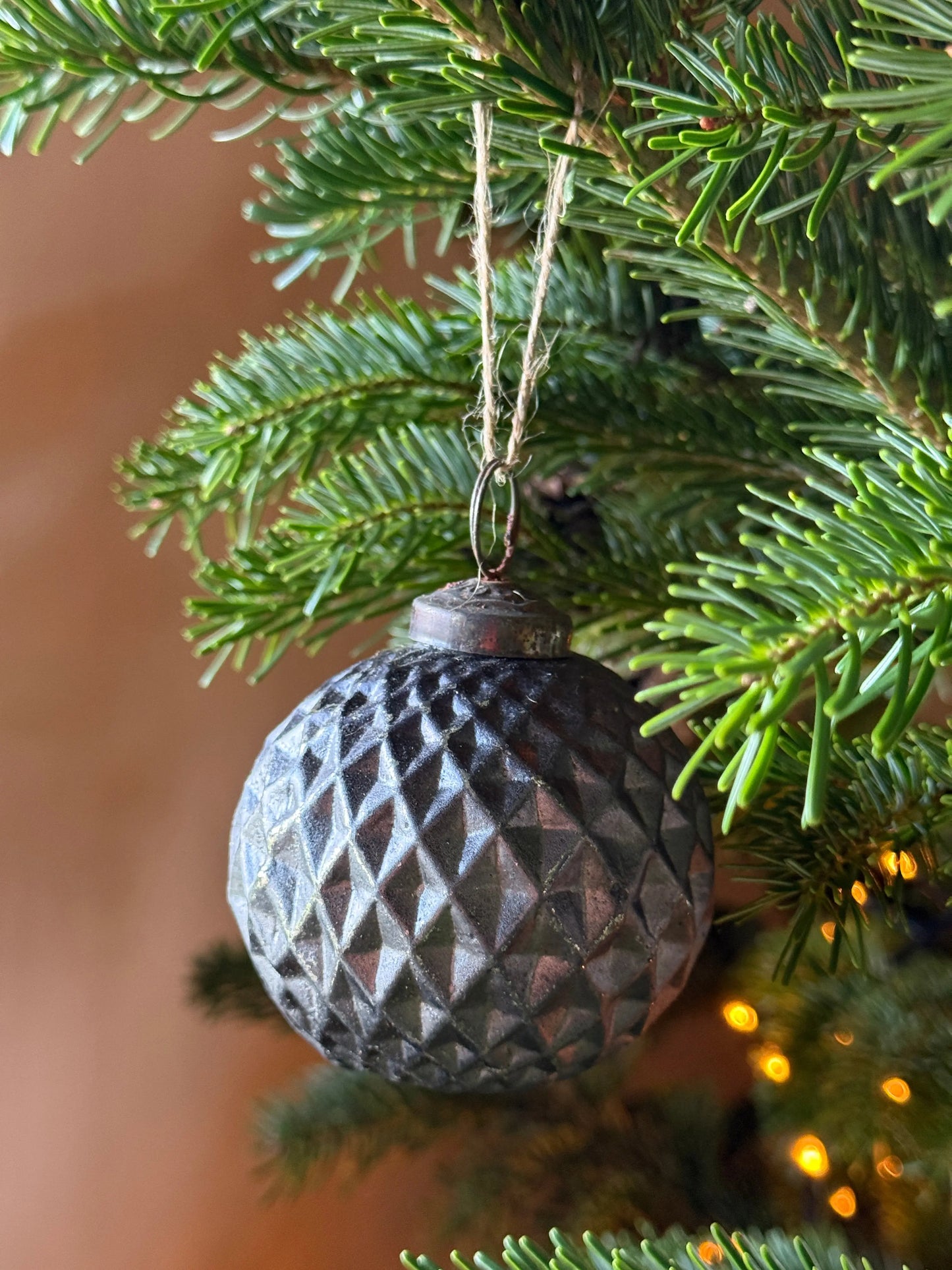Weihnachtsanhänger X-MAS Kugeldiamant - Antiksilber