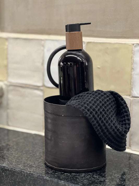 Flaschenhalter aus Eisen mit Griff, (1 Fach)